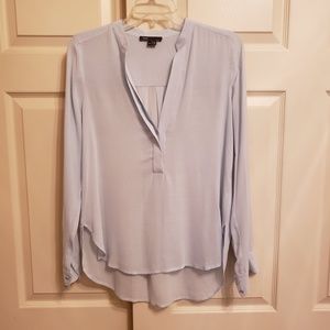 Vince pale blue high low blouse size 2